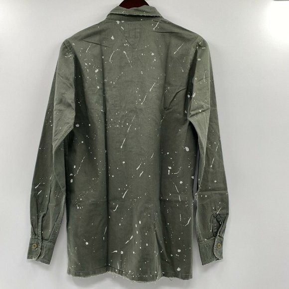 The People Vs. Men's Bobby Surplus Bleached Shirt Long Sleeve Green sz S NWT - Picture 6 of 6